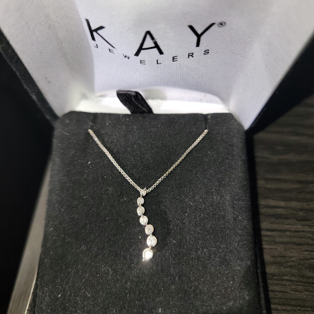 Kay Jewelers Silver Necklace with 1/2 Carat Diamonds